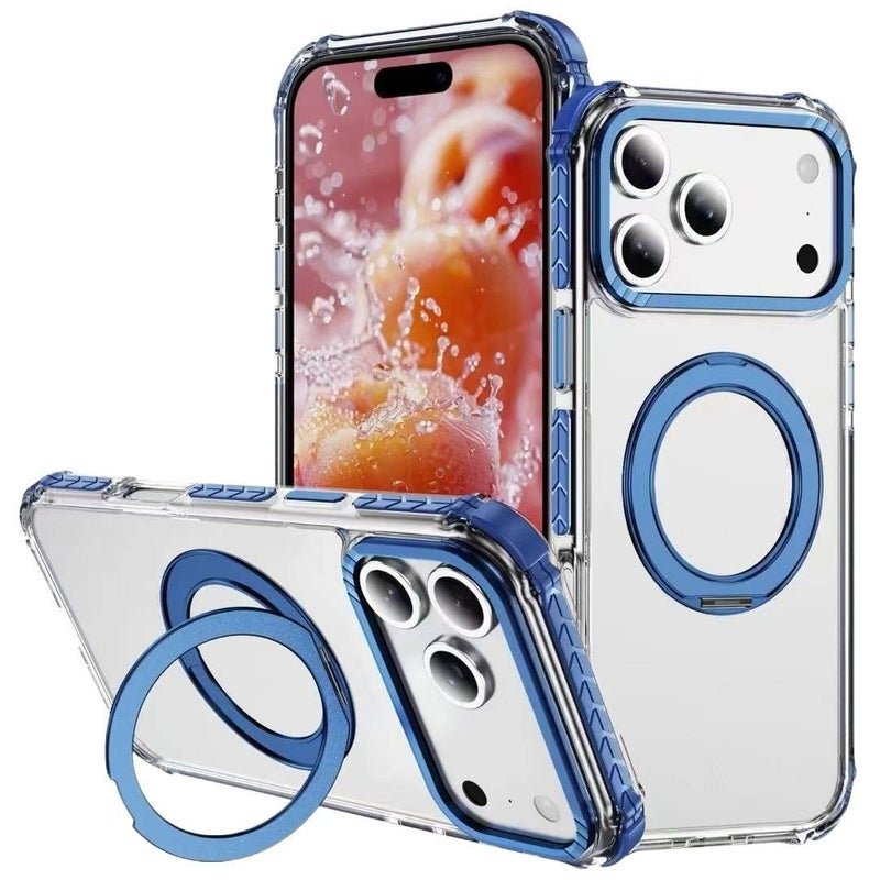 LS Silicone MagSafe Case for iPhone 15 / 15 Plus / 15 Pro / 15 Pro Max with Shockproof and Drop Protection plus Shockproof plus Anti-Fingerprint plus Kickstand in Purple - Image 3