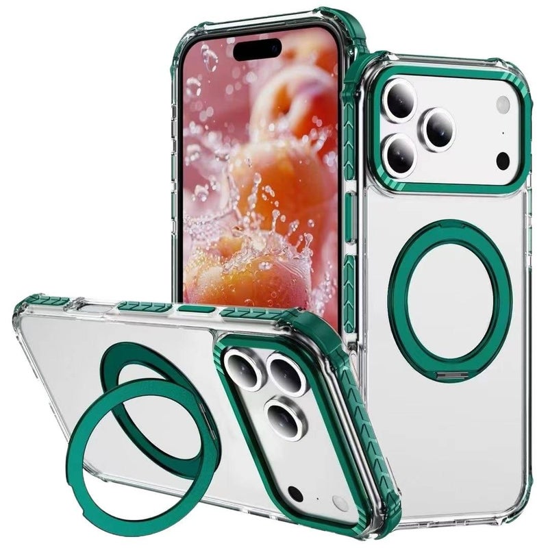 LS Silicone MagSafe Case for iPhone 15 / 15 Plus / 15 Pro / 15 Pro Max with Shockproof and Drop Protection plus Shockproof plus Anti-Fingerprint plus Kickstand in Purple - Image 4