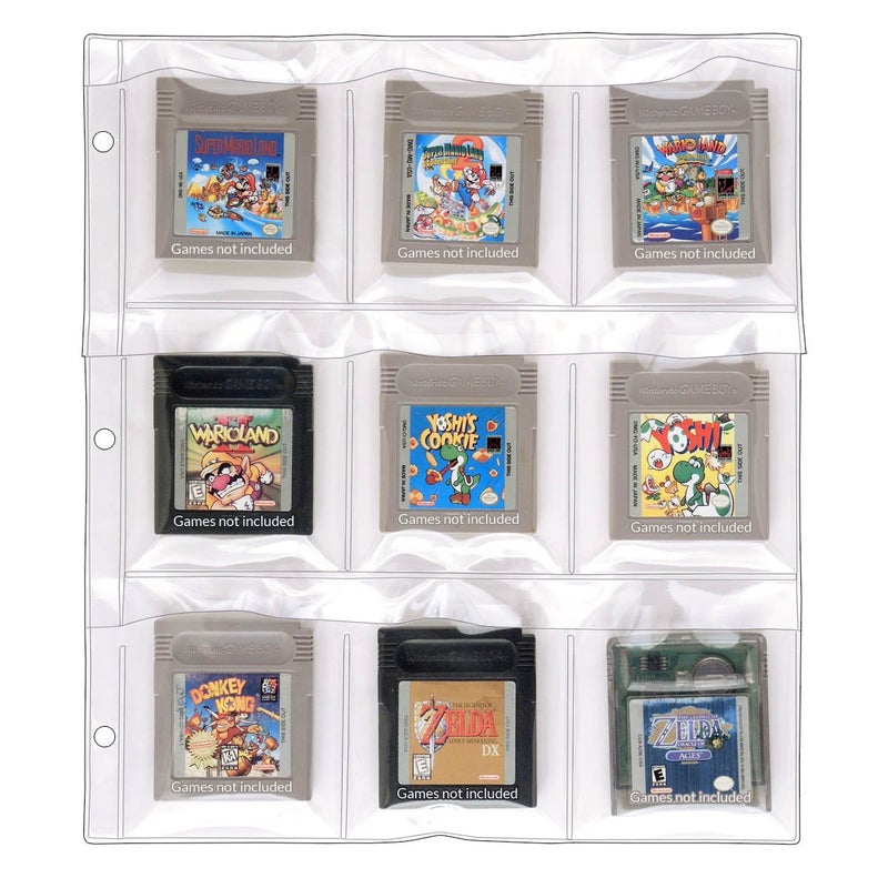 StoreSMART 9Pocket Binder Page with Flaps for Game Boy Cartridges 10Pack SPT1823F10