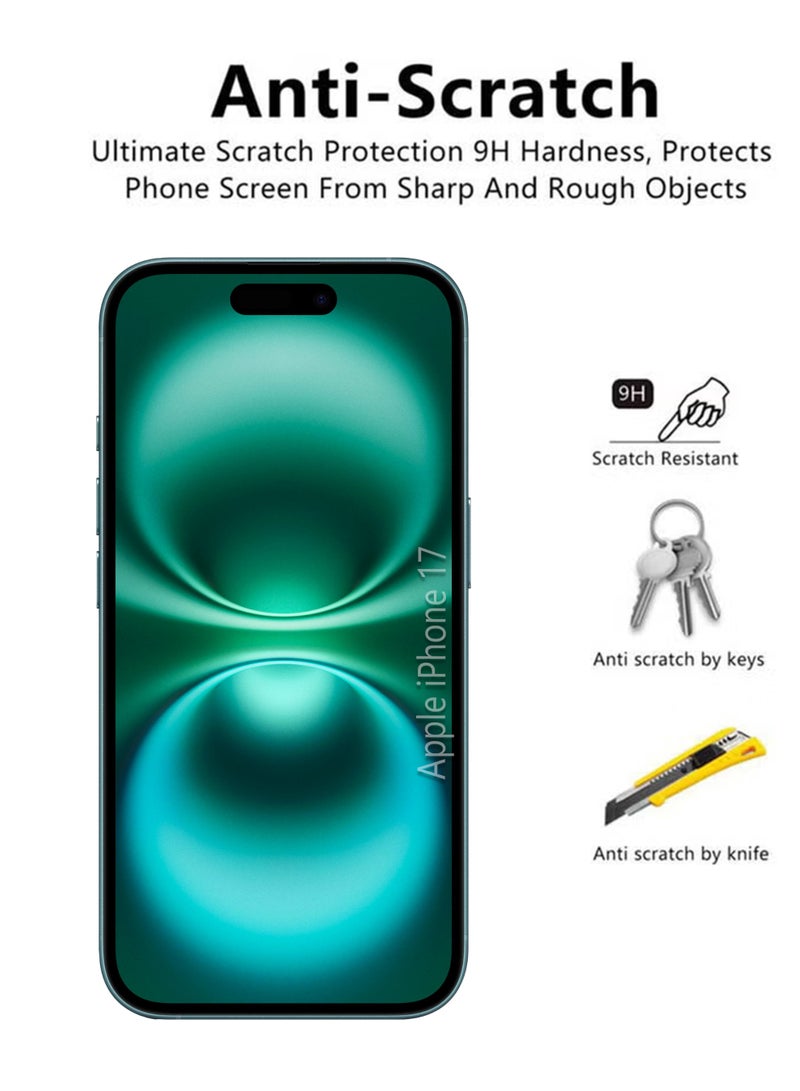 Apple iPhone 17 Screen Protector | Tempered Glass Compatible with Apple iPhone 17 | Screen Protector Full HD Quality Tempered Glass Anti-Scratch Edge to Edge Coverage with Easy Installation Kit - Black - Image 3