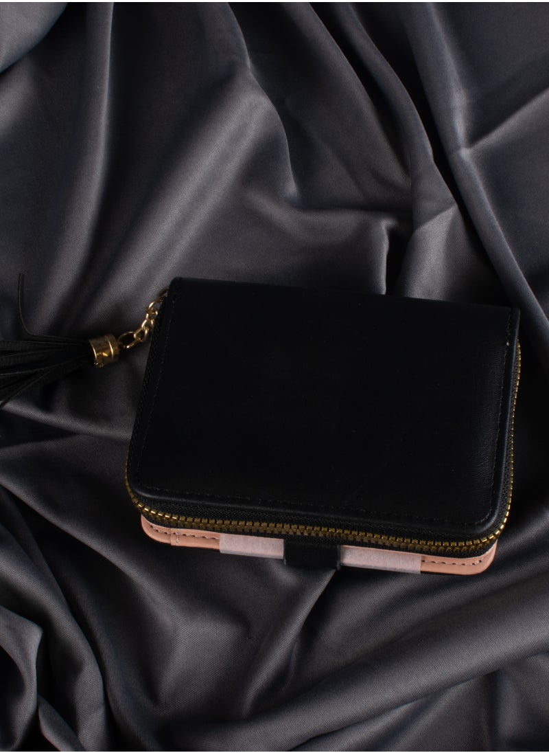 The Black Pearl Accessories - Leather Flip Wallet & Card Holder with 7 Pockets and Zipped Pocket Black - Image 1
