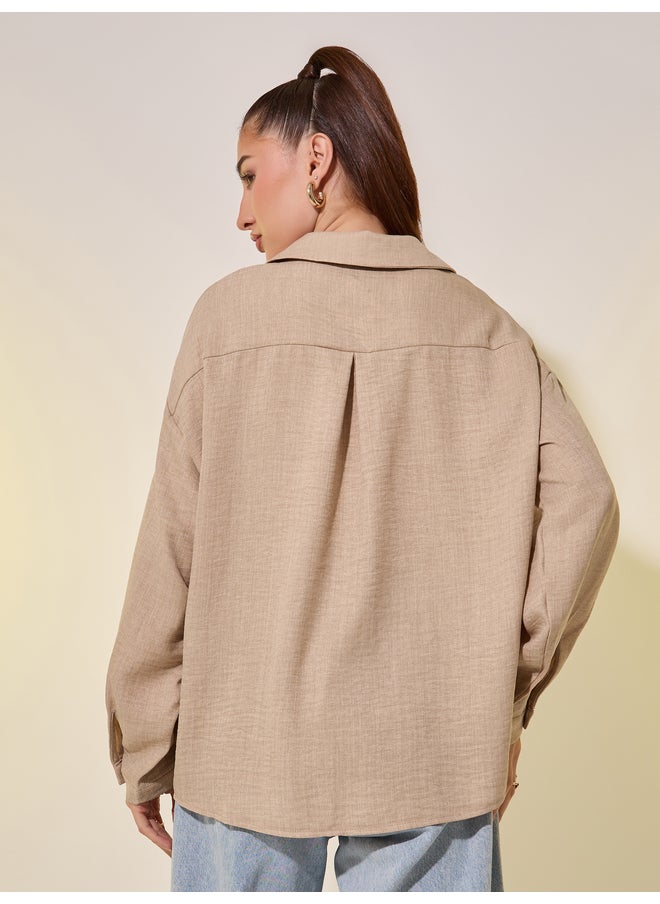Take Two Take Two Solid Balloon Sleeve Regular Fit Shirt  - Image 5
