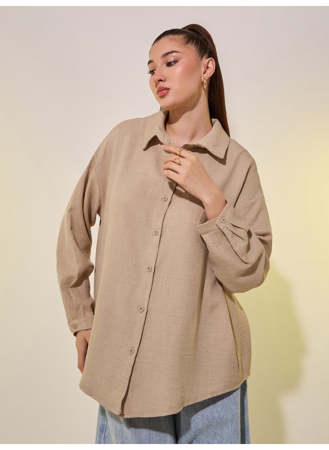 Take Two Take Two Solid Balloon Sleeve Regular Fit Shirt  - Image 3