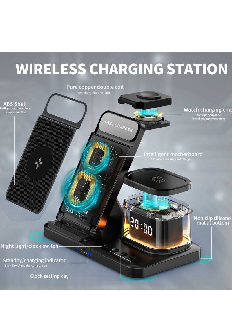 5 In 1 Wireless Charger For Apple Watch/Airpods Pro/iphone Charging Dock Station For Other Qi Phones Earphones And Watches - Image 5