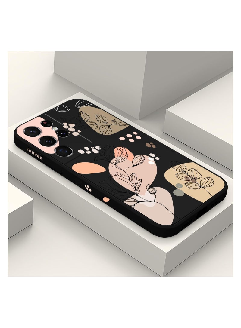 for Samsung S21 Ultra Case, for Samsung Galaxy S21 Ultra Case Butterfly Floral Astronauts Creative Sides Phone Cover Fashionablee Designs Soft Silicone Slim S21 Ultra Phone Case-Morandi Black - Image 1