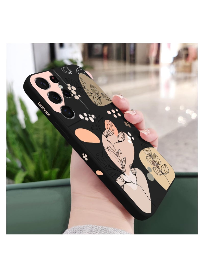 for Samsung S21 Ultra Case, for Samsung Galaxy S21 Ultra Case Butterfly Floral Astronauts Creative Sides Phone Cover Fashionablee Designs Soft Silicone Slim S21 Ultra Phone Case-Morandi Black - Image 3