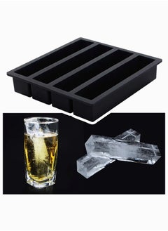Y&D Large Long Ice Cube Sticks Silicone Mould for Whiskey Cocktails Pudding Butter Chocolate Pack of 2 (Black)  - Image 2