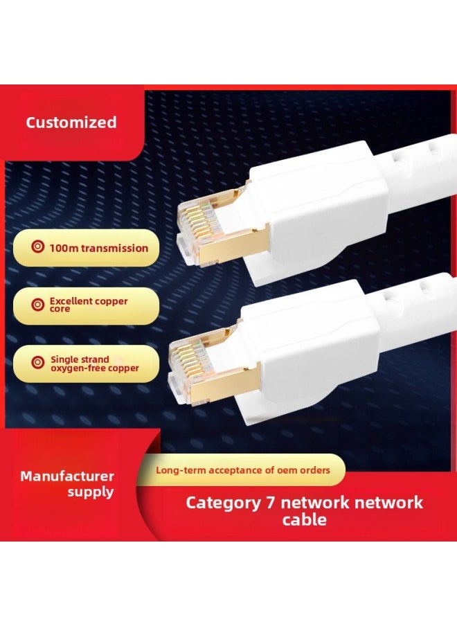 Generic - Customized Computer Peripheral Network Cable Super Seven Types Of Finished Single-strand Network Cable Computer Switch Router Network Cable-Color:White-Line Length:20 Meters - Image 1