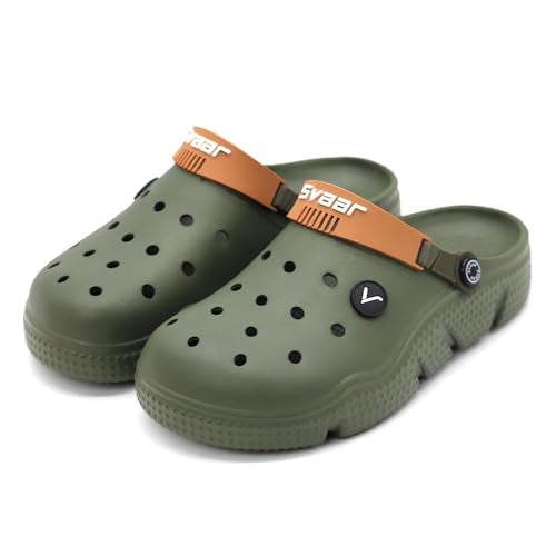 SVAAR Designer Clogs, Sandals with Adjustable Back Strap for Men Olive Green - 8 UK - Image 5
