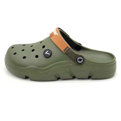 SVAAR Designer Clogs, Sandals with Adjustable Back Strap for Men Olive Green - 8 UK - Image 2