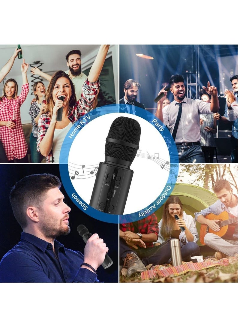 Wireless Handheld Bluetooth Speaker Mic Karaoke, Portable Mic for Home KTV Player. Compatible with Android & iOS Devices. Perfect for Parties, Singing, and Meetings.