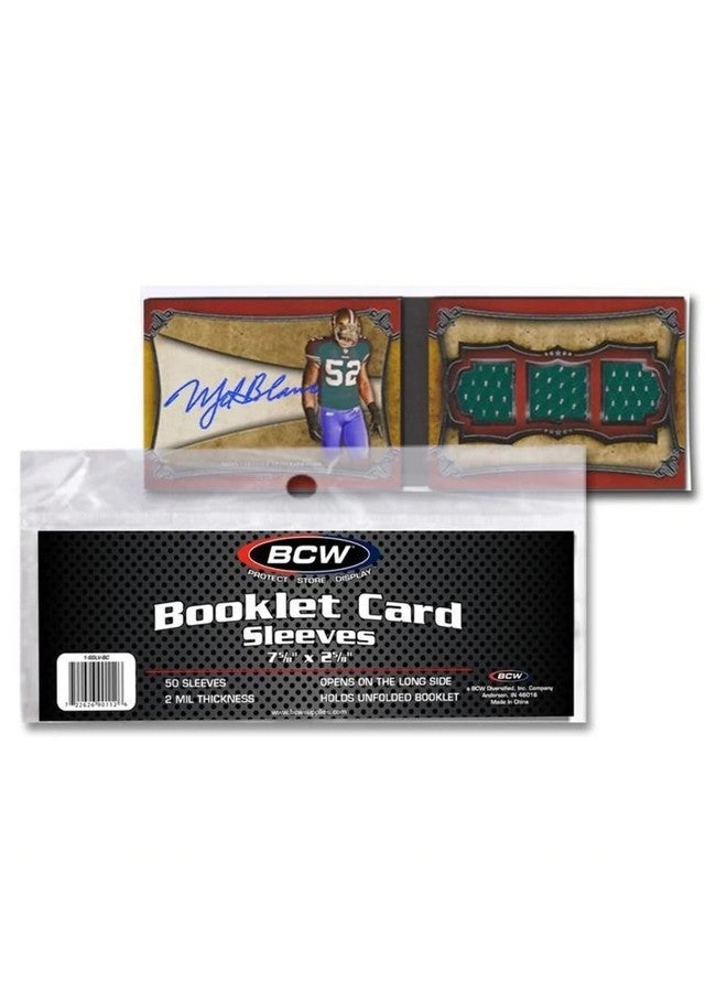 BCW Booklet Card Sleeves - Pack of 50 | Crystal Clear Polypropylene Sleeves for Ultimate Preservation and Display | 7 3/8 x 2 5/8 Inches | Acid-Free Protection for Trading Card Booklets