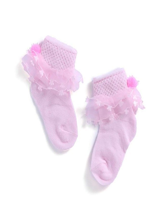 INFISPACE® Baby Girl's Anti-Slip Cotton Frilly Socks (6-8 Year, 3) - Image 4