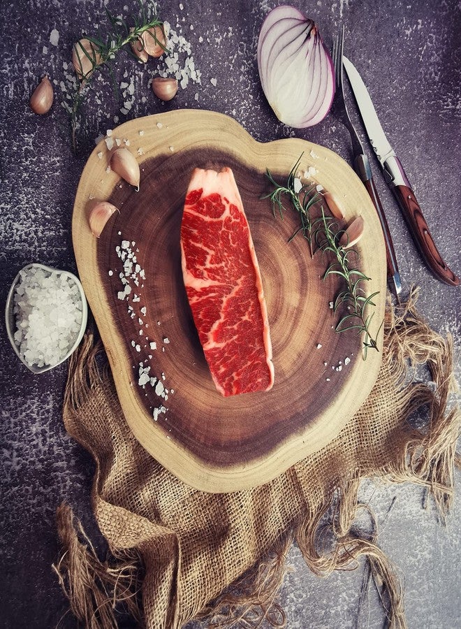 Resafy Round Cutting Board(Dia. 12~14 inch), Exquisite Non-Splicing Acacia Wood Cheese Board, Reversible Wooden Charcuterie Board (Non-Exact Round, Follow Actual Shape of wood) - Image 2