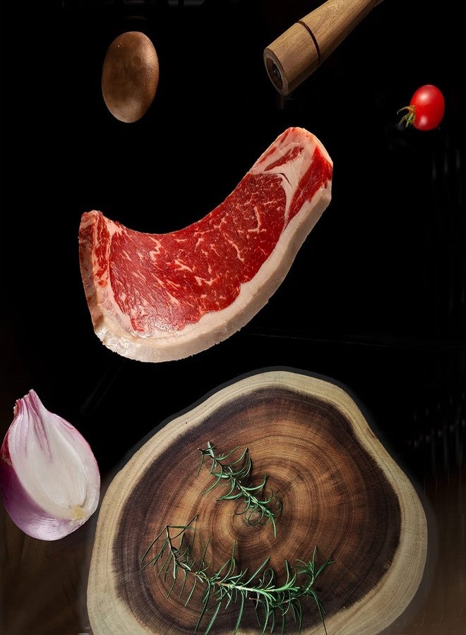 Resafy Round Cutting Board(Dia. 12~14 inch), Exquisite Non-Splicing Acacia Wood Cheese Board, Reversible Wooden Charcuterie Board (Non-Exact Round, Follow Actual Shape of wood) - Image 3