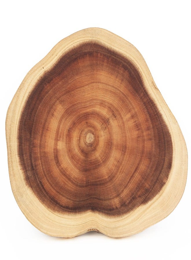 Resafy Round Cutting Board(Dia. 12~14 inch), Exquisite Non-Splicing Acacia Wood Cheese Board, Reversible Wooden Charcuterie Board (Non-Exact Round, Follow Actual Shape of wood) - Image 1
