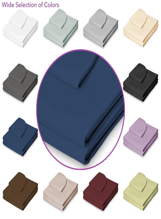 Saloniture 3-Piece Microfiber Massage Table Sheet Set - Premium Facial Bed Cover - Includes Flat and Fitted Sheets with Face Cradle Cover - Navy Blue - Image 5