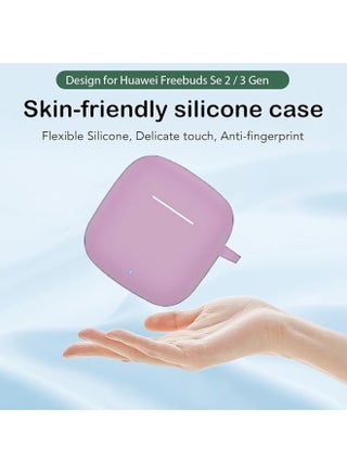 Silicone Protective Case for Huawei FreeBuds Se 2/ Se 3 with Keychain Cover (Taro purple) - view 5