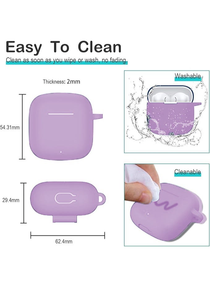 QIRG حافظة سيليكون واقية لسماعات هواوي فري بودز Se 2/ Se 3 مع غطاء سلسلة المفاتيح (بنفسجي تارو) - Image 4