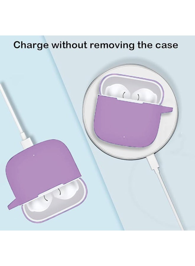QIRG حافظة سيليكون واقية لسماعات هواوي فري بودز Se 2/ Se 3 مع غطاء سلسلة المفاتيح (بنفسجي تارو) - Image 2