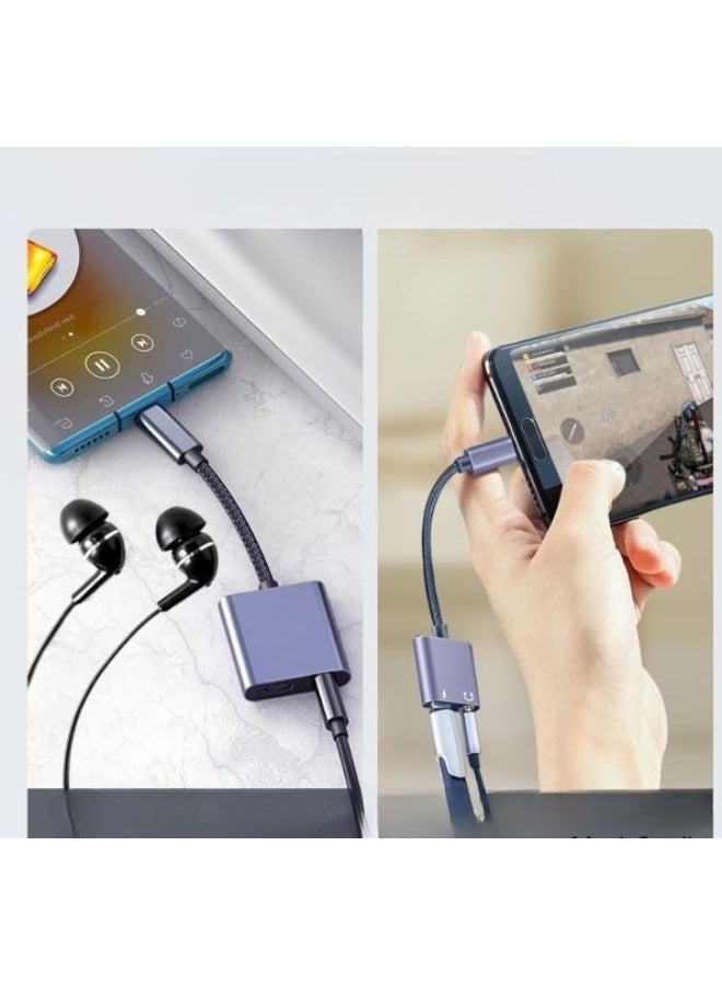محول USB C إلى مقبس سماعة 3.5 ملم وشحن – محول صوت وشحن 2 في 1 لأجهزة Type-C - Image 4