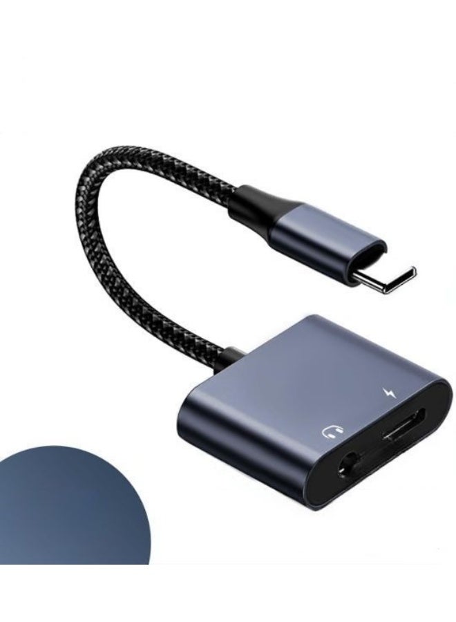 محول USB C إلى مقبس سماعة 3.5 ملم وشحن – محول صوت وشحن 2 في 1 لأجهزة Type-C - Image 2