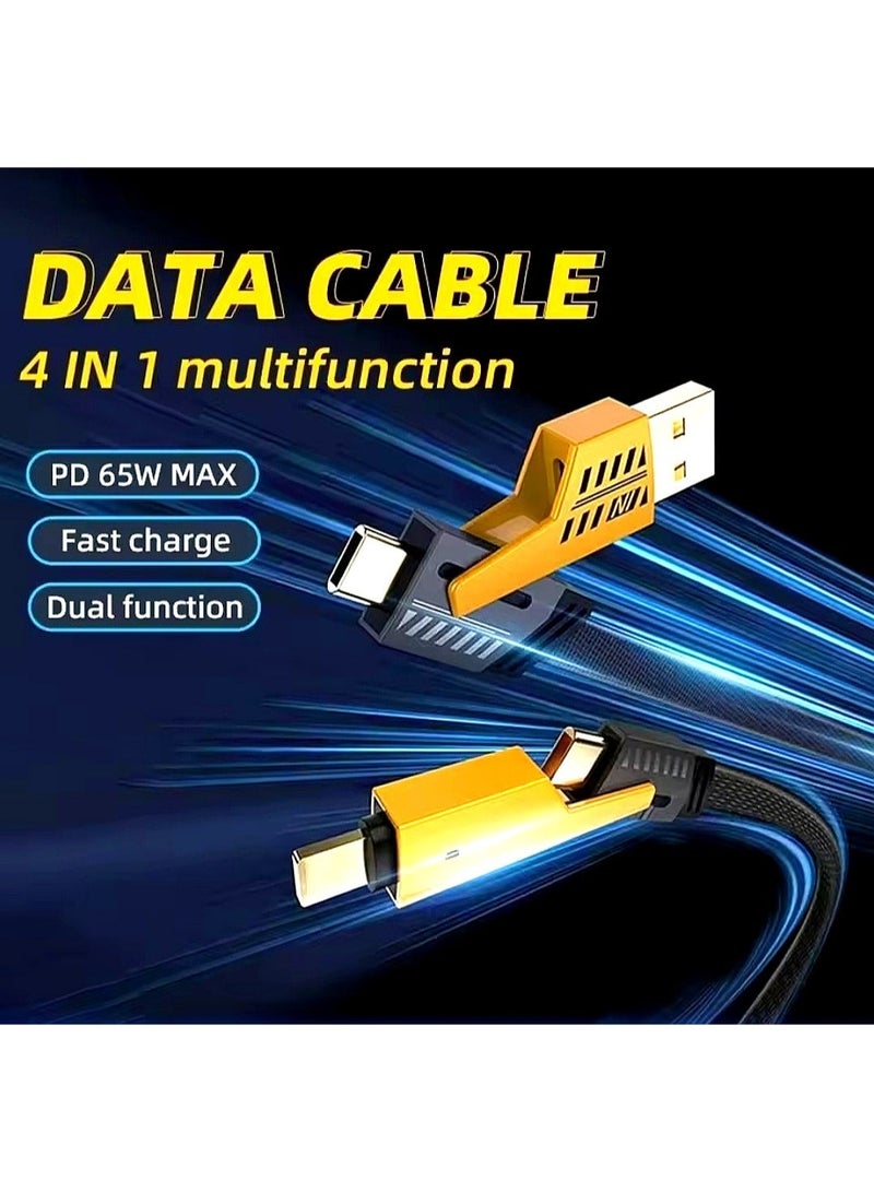 65W USB Type C Cable 4 in 1 PD 27W Fast Charging Data Cable For iPhone 15 14 13 Pro Max Samsung Xiaomi Huawei iPad USB C Cable - Image 5