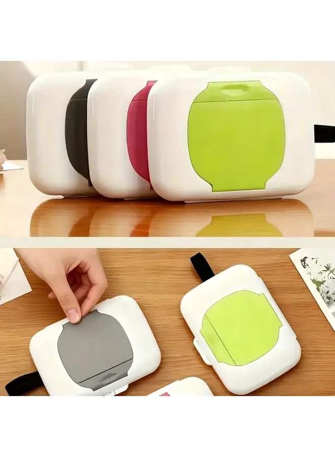 Green Portable Wet Wipe Dispenser with Lanyard for Travel Camping Outdoor Cycling Essential - Image 1