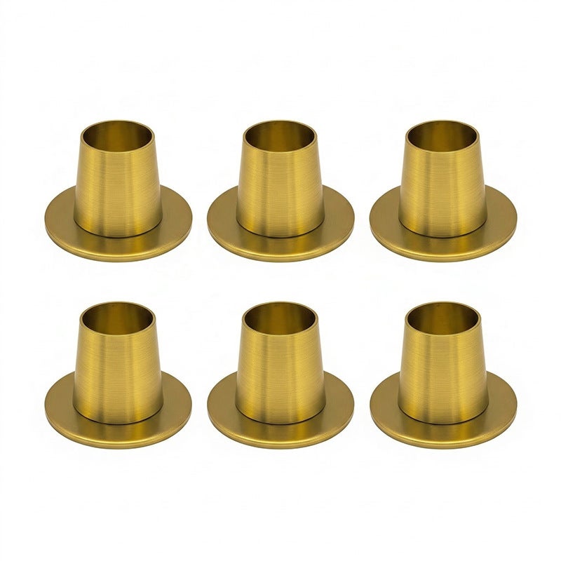 Nordic Minimalist Gold Candle Holder | Brushed Metal Alloy Candlestick | Modern Scandinavian Home Decor | Elegant Centerpiece for Dining Table &  Mantle