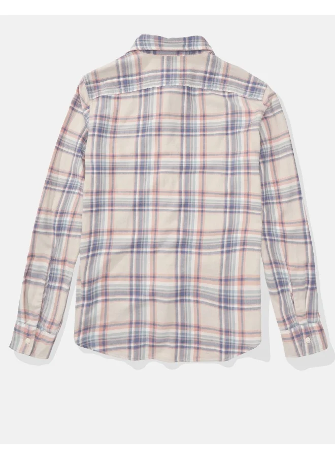 American Eagle AE Slim Fit Plaid Button-Up Shirt