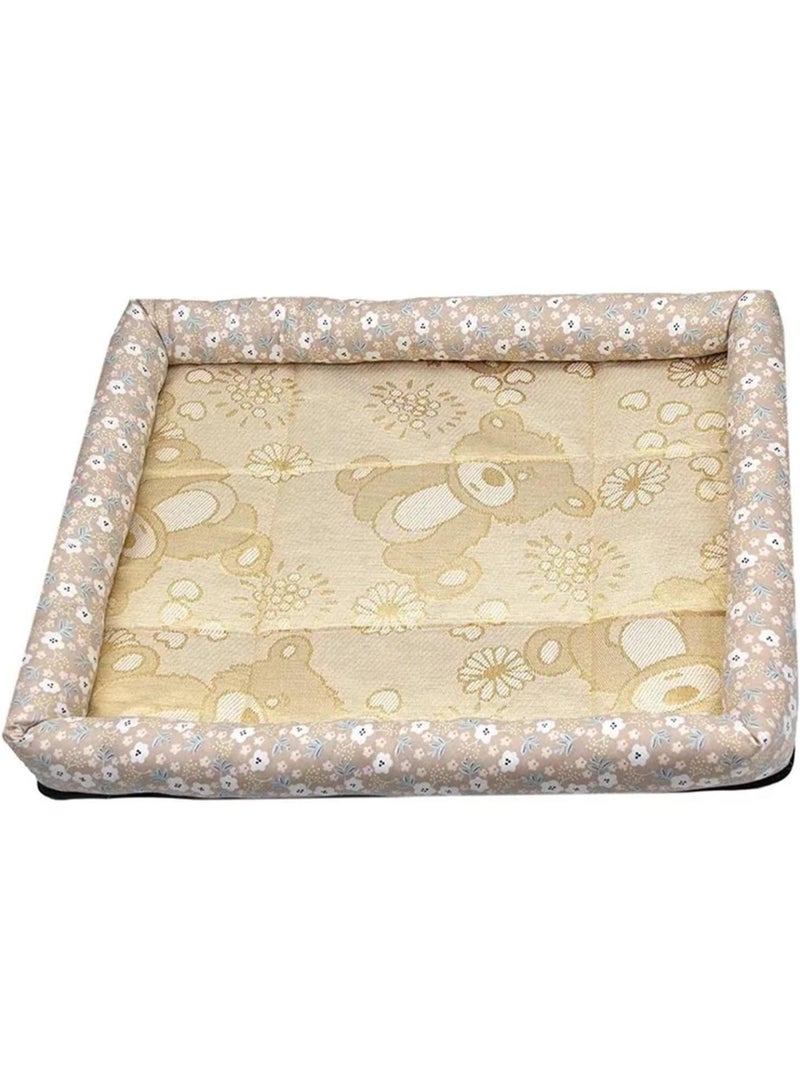 GGOOT Mat Cooling Sofa Pet Accessories Bed Small Breeds Dogs Blanket Cushions Products Baskets Large Big Cushion Pets Puppy Beds(Khaki,S) - Image 1