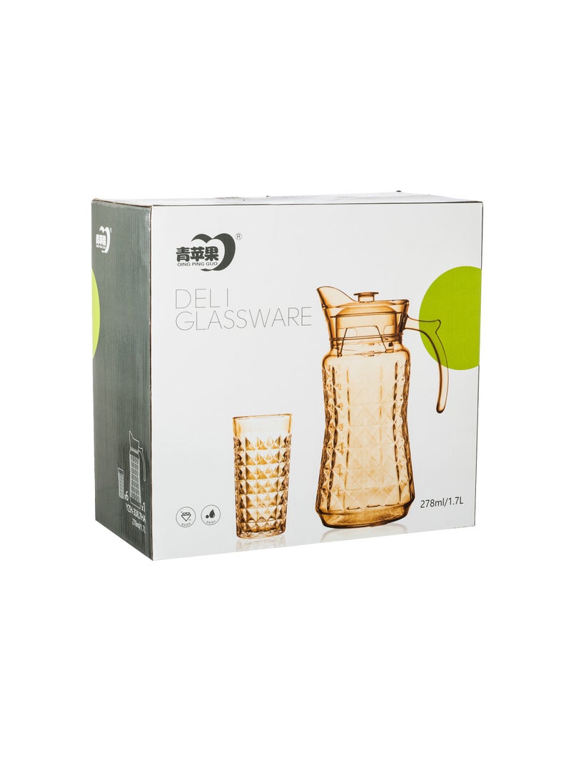 qing ping guo - A Set Of 1.7 Liter Jug With 6 278 Ml Cups For Juice And Water. - Image 1