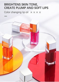 ibcccndc Hydrating Lip Glow Oil, Moisturizing Lip Glow Oil, Nourishing Glossy Transparent Lip Oil, Plumping Lip Oil, Lip Balm, Non-sticky Tinted Toot Lip Balm for Lip Care (PURPLE) 6ml  - Image 2
