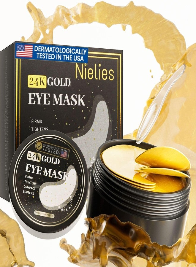 Nielies Under Eye Patches for Women (30 Pairs) - Eye Patches for Puffy Eyes and Dark Circles, Eye Bags - Skin Care with Collagen eye patches for women - Anti-Aging Eye Masks (24 Gold- Box) - Image 1