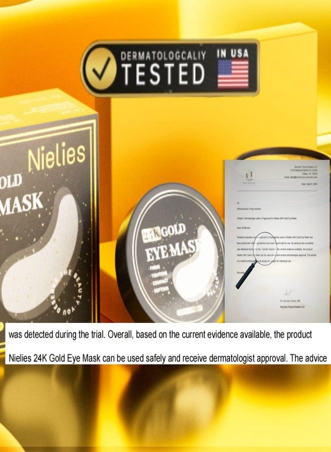 Nielies Under Eye Patches for Women (30 Pairs) - Eye Patches for Puffy Eyes and Dark Circles, Eye Bags - Skin Care with Collagen eye patches for women - Anti-Aging Eye Masks (24 Gold- Box) - Image 2