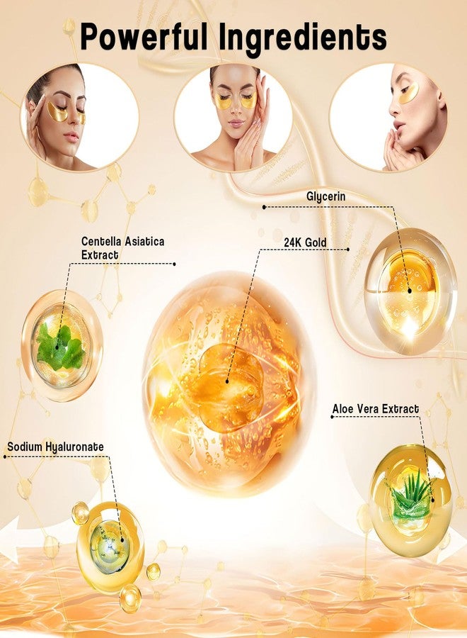 Nielies Under Eye Patches for Women (30 Pairs) - Eye Patches for Puffy Eyes and Dark Circles, Eye Bags - Skin Care with Collagen eye patches for women - Anti-Aging Eye Masks (24 Gold- Box) - Image 3