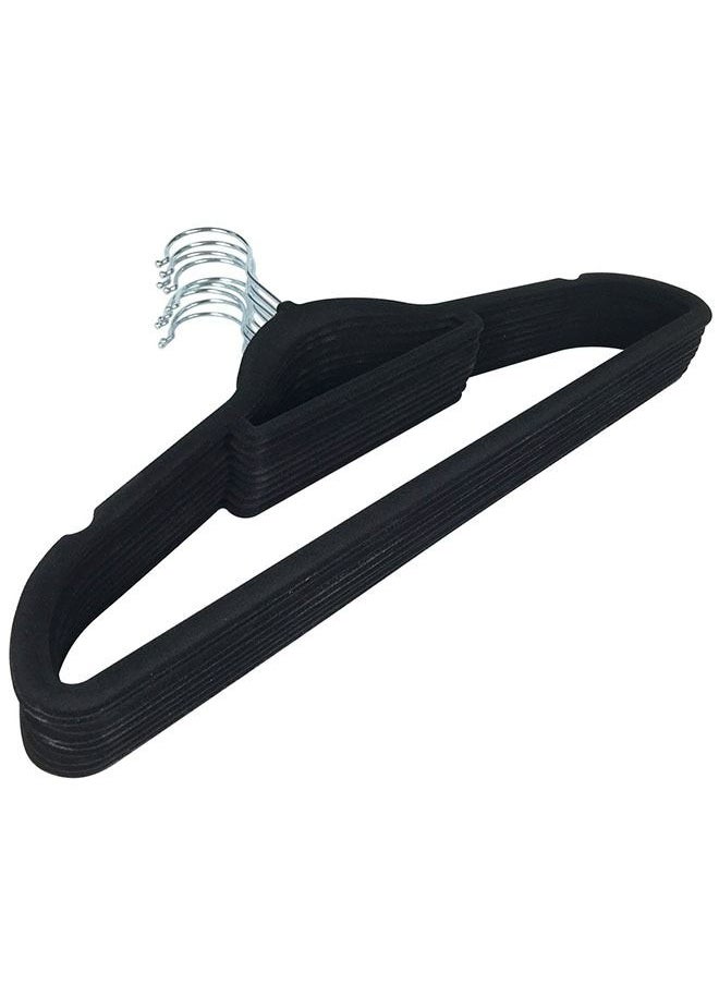 ZCM-HAPPY 20-Piece Anti Slip Velvet Cloth Hanger Set Black  - Image 1