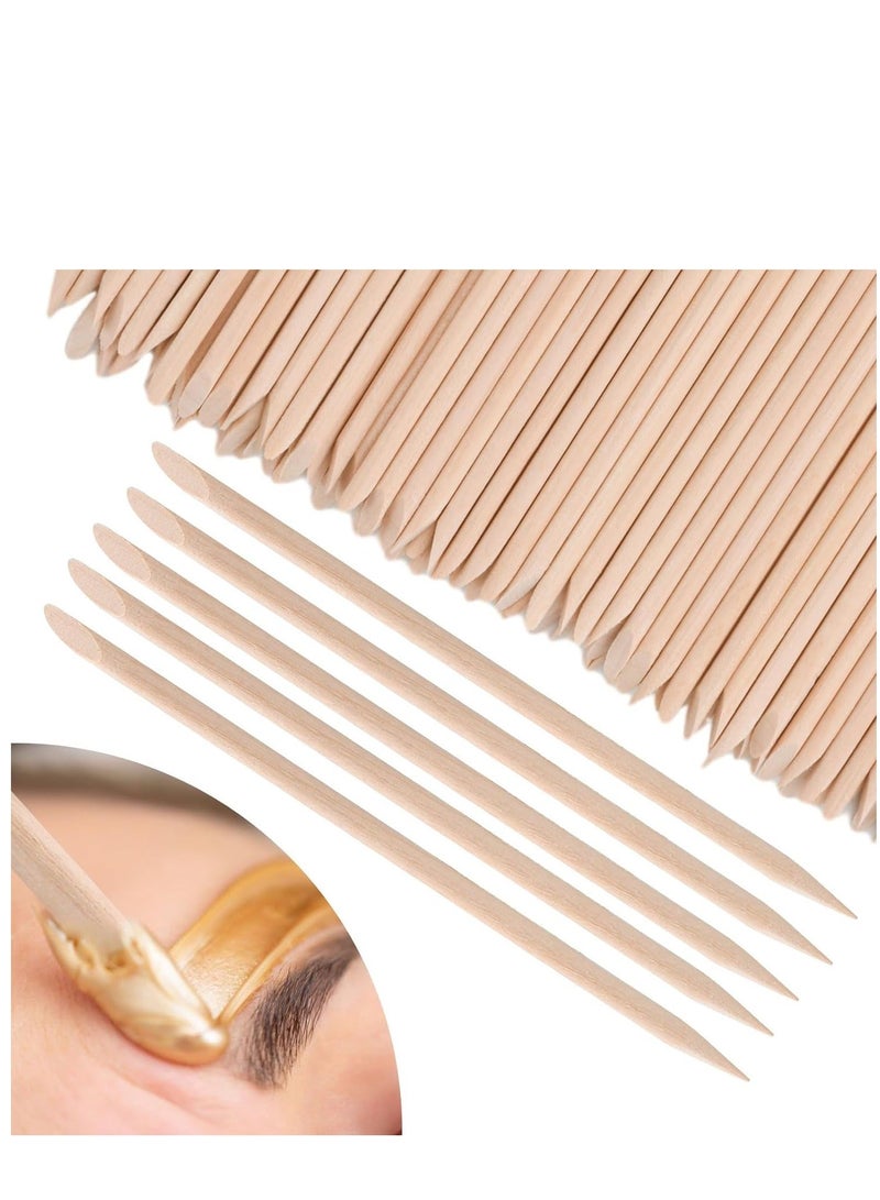 Wooden Wax Sticks Eyebrow Lip Nose Waxing Sticks Small Wax Spatulas Applicator Wood Craft Sticks for Hair Removal and Smooth Skin Spa and Home Usage - Image 1