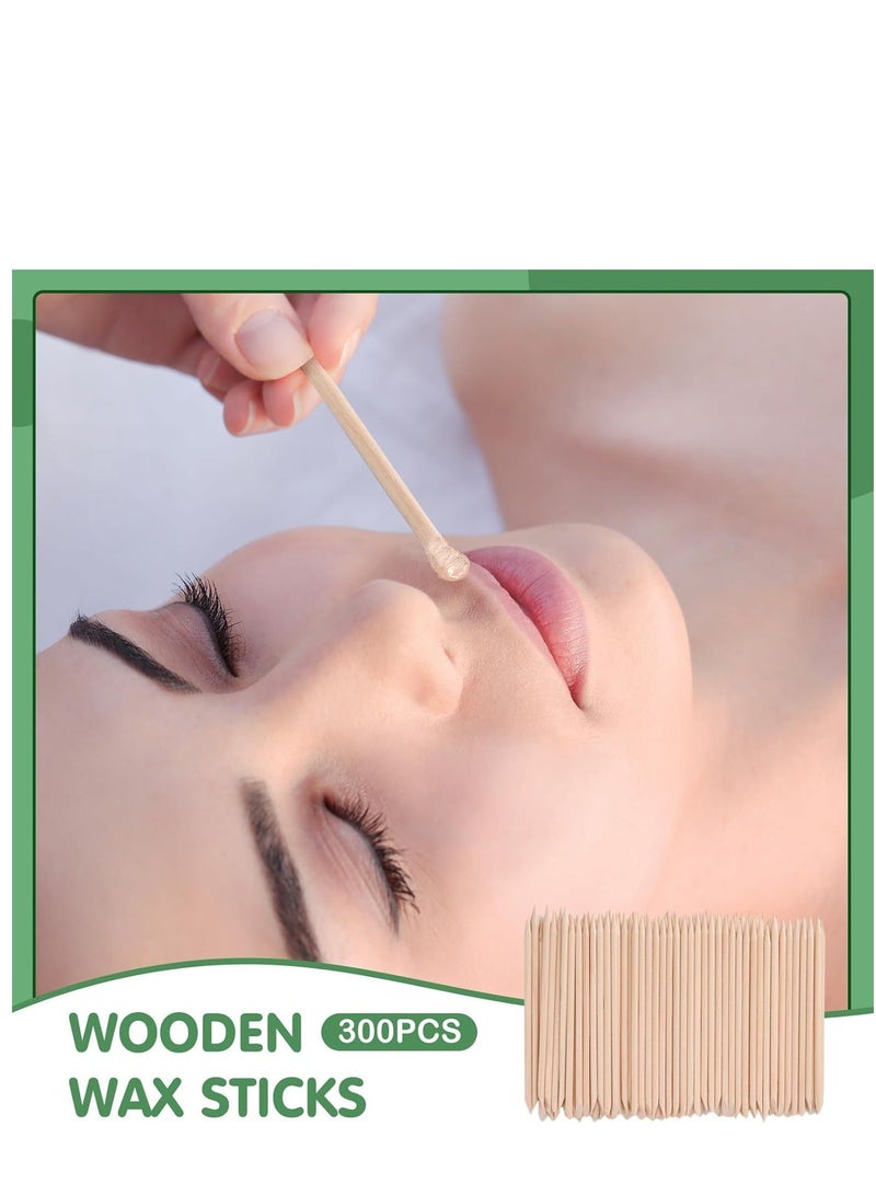 Wooden Wax Sticks Eyebrow Lip Nose Waxing Sticks Small Wax Spatulas Applicator Wood Craft Sticks for Hair Removal and Smooth Skin Spa and Home Usage - Image 2