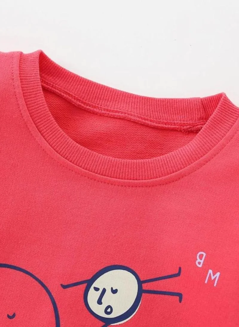 YUNIQEE Red Graphic Printed Round Neck T-shirt