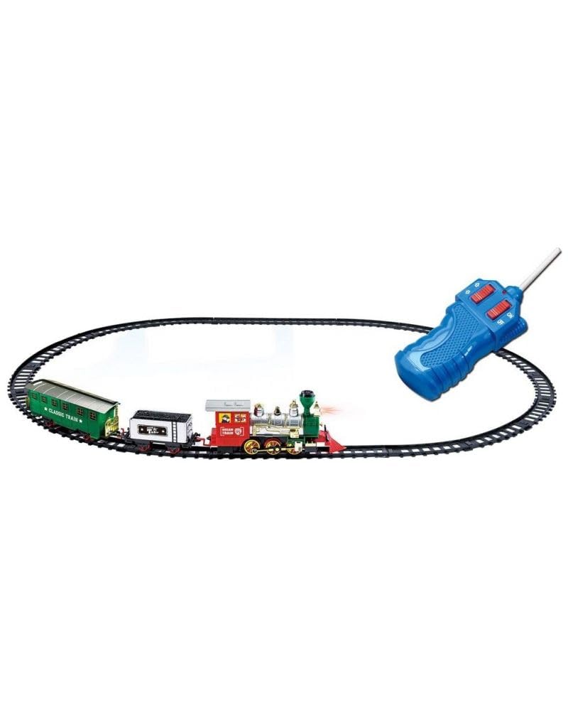 HITRUZ Remote Control Train Set with 345 CM Tracks (14 Pcs) | Battery Operated Classic Toy Train with Light & Sound | Electric RC Engine Train Set for Kids Boys Girls Gift No Smoke - Image 4