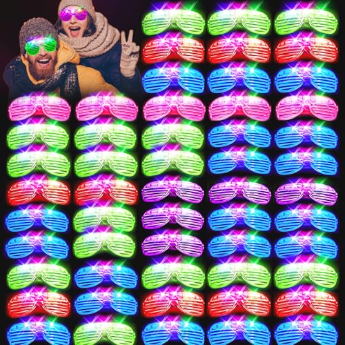 SHQDD 75PCS LED Glasses Light Up Glasses 5 Colors party glasses with 3 Light Modes Glow in The Dark Party Supplies Neon Party Favors for Birthday Gifts Party Decorations New Year Carnival - Image 1