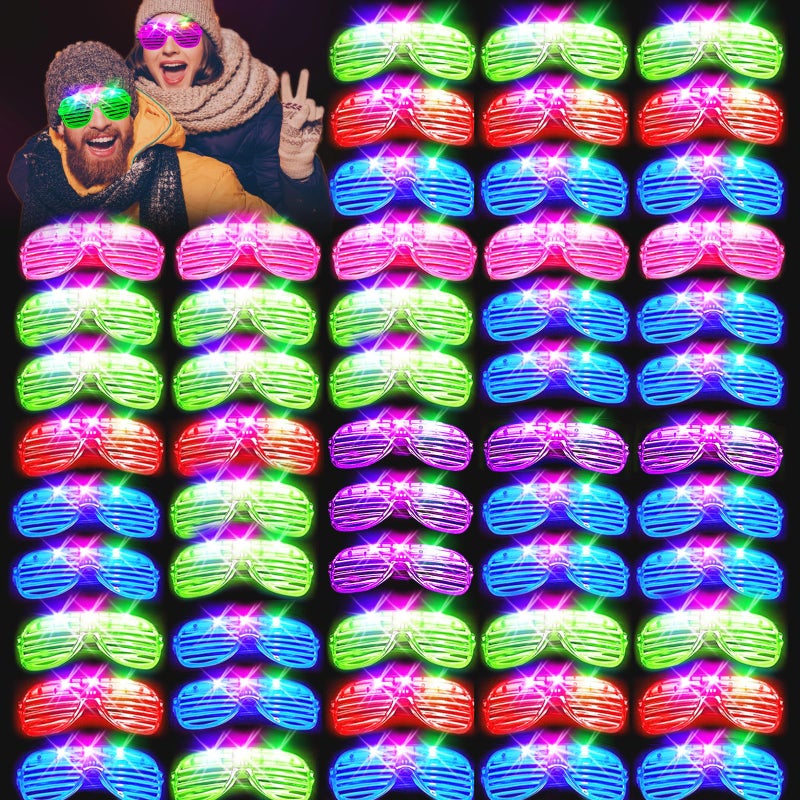SHQDD 75PCS LED Glasses Light Up Glasses 5 Colors party glasses with 3 Light Modes Glow in The Dark Party Supplies Neon Party Favors for Birthday Gifts Party Decorations New Year Carnival - Image 2