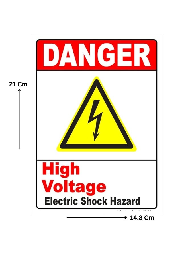 Danger High Voltage  Electric  Shock  safety Hazard Warning Sticker - Image 1