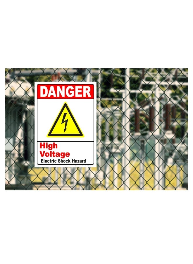 Danger High Voltage  Electric  Shock  safety Hazard Warning Sticker - Image 3