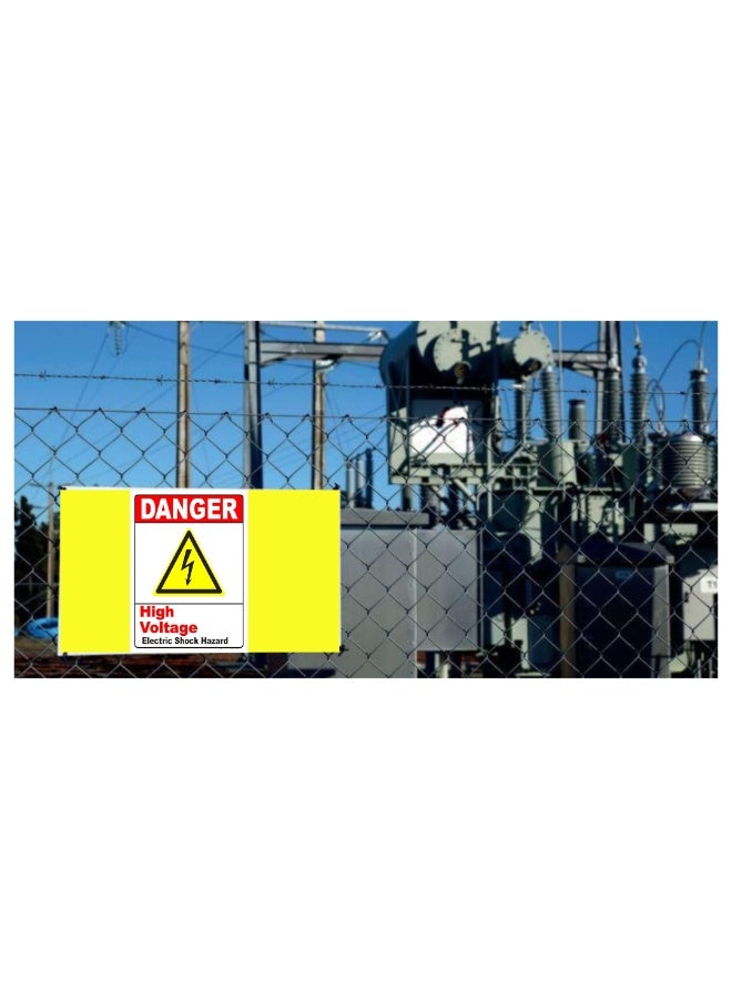 Danger High Voltage  Electric  Shock  safety Hazard Warning Sticker - Image 4