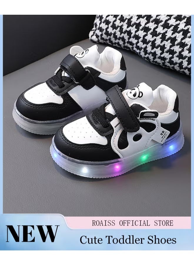 Kids Light Up Shoes, LED Flashing Sneakers with Hook and Loop Fastener, Lightweight Luminous Shoes with Cartoon Pattern, Breathable Walking Shoes for Toddlers, Suitable for Running, Walking, Traveling and Daily Wear - Image 1