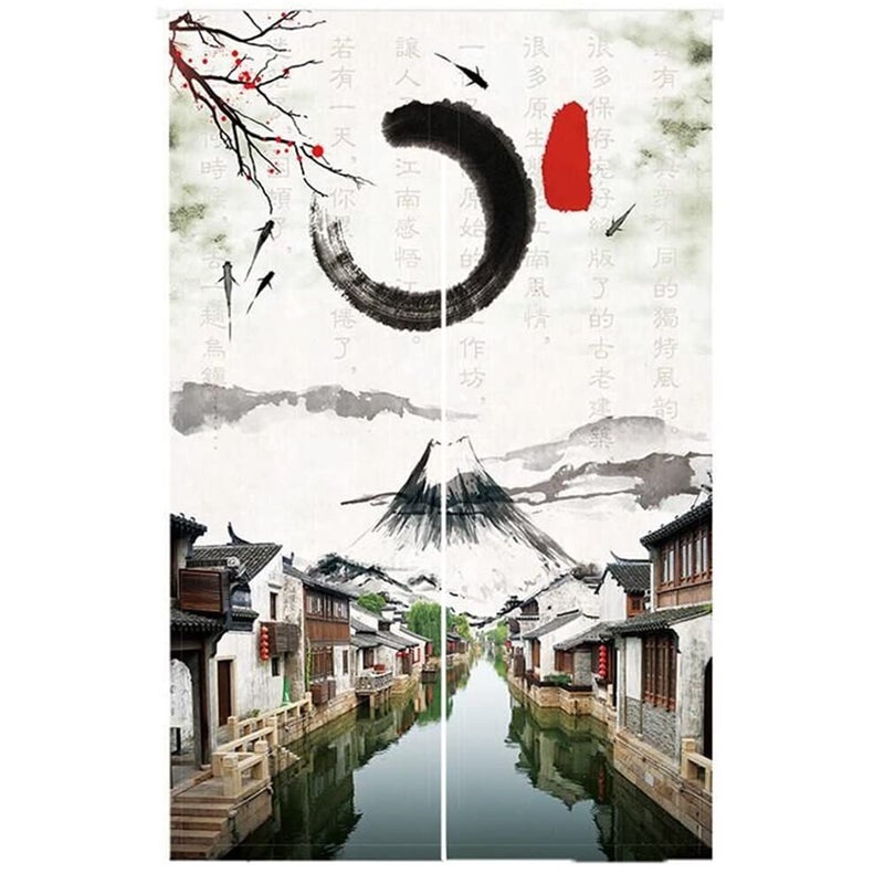 MYRU Japanese Noren Doorway Curtain Tapestry Entrance Feng Shui Door Curtain for Restaurant Kitchen59 x 3345 Fuji