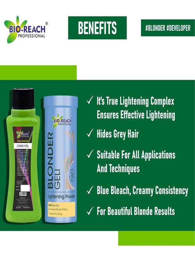 BIO-Reach Hair Color 200Ml Cream Developer 40 V 12% With 100Gm Blonder - Image 2