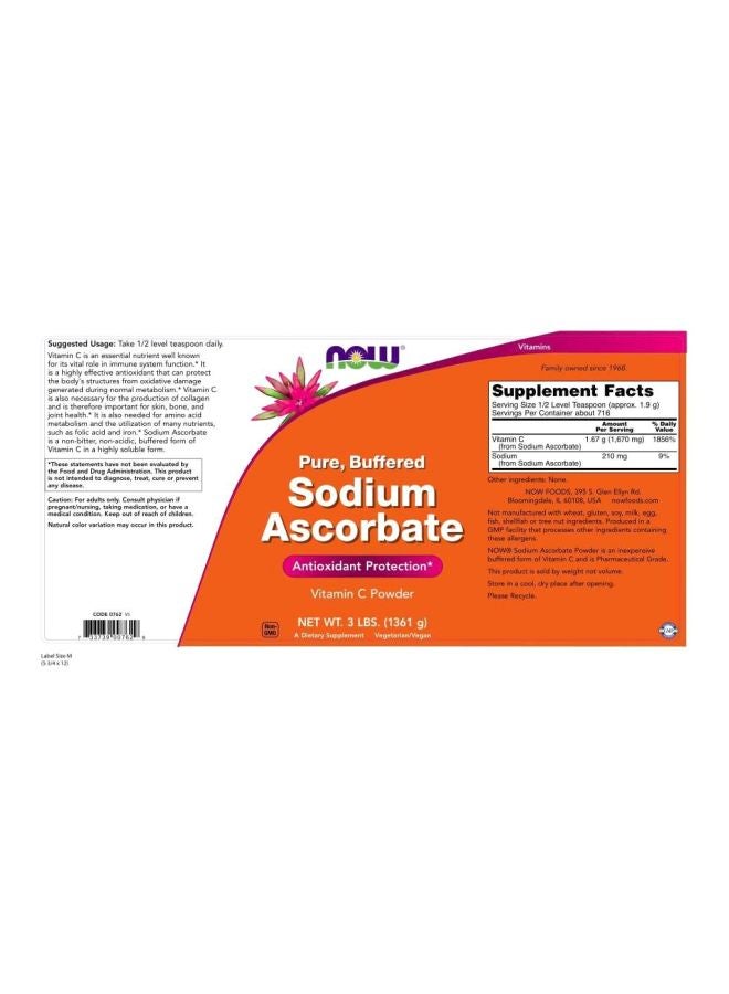 Now Foods Sodium Ascorbate Powder Dietary Supplement - Image 2